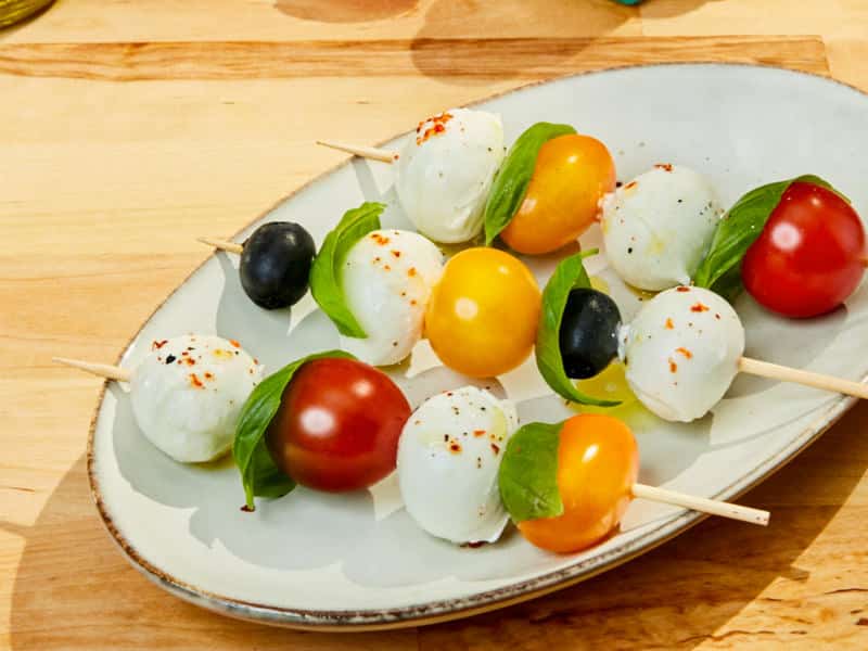 Recette - Brochettes Apéritives À La Mozzarella - Antipasti