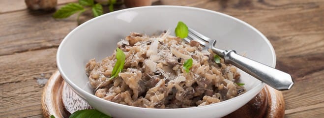 Risotto noir aux champignons