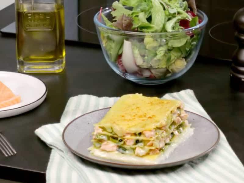 Lasagnes au saumon et aux poireaux - Galbani
